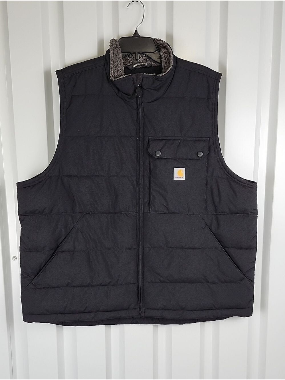 Carhartt Mens Montana Loose Black Insulated Work Vest Sherpa #105475 Size XL EUC